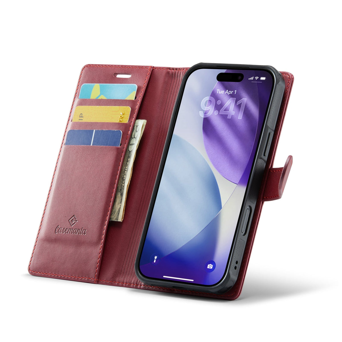 Apple iPhone 17 Pro Max Hoesje - Burgundy Red - Luxe 2 in 1 MagSafe Bookcase