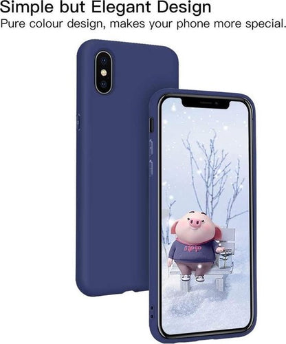 Apple iPhone Xs Max Hoesje - Donker Blauw - Siliconen Back Cover