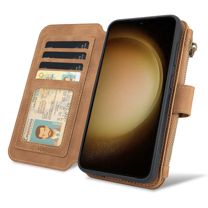 Samsung Galaxy S25 Ultra Hoesje - Sienna Brown - 2 in 1 Bookcase met Rits
