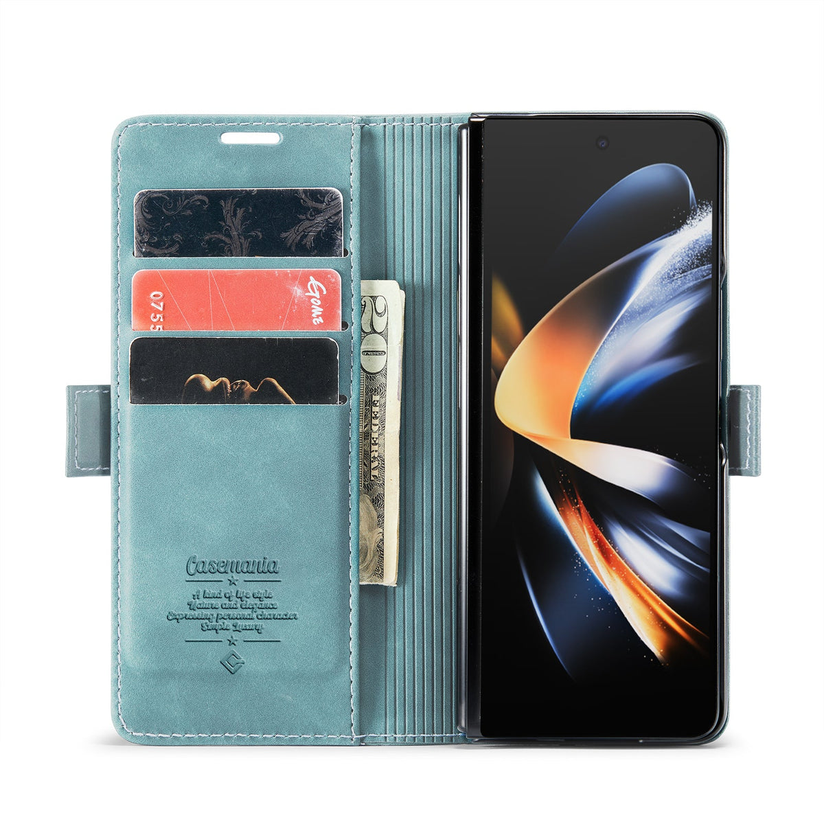 Samsung Galaxy Z Fold 7 Hoesje - Aqua Blue - Dunne Bookcase