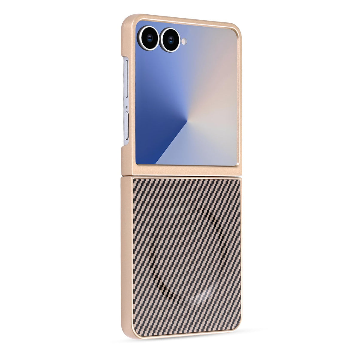 Samsung Galaxy Z Flip 7 Hoesje - Goud - Carbon MagSafe Back Cover