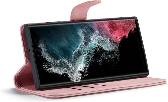 Étui Samsung Galaxy S23 Ultra - Rose pâle - Étui portefeuille 2 en 1