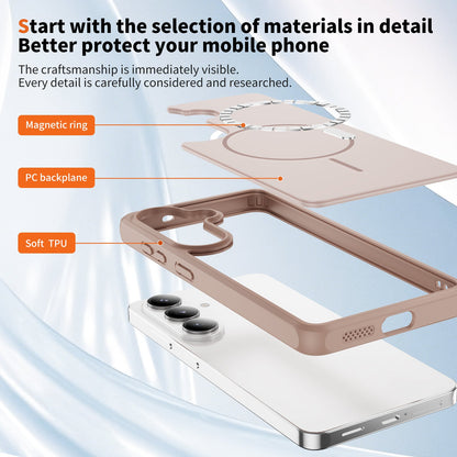 Samsung Galaxy A57 Hoesje - Bruin - Matte Siliconen MagSafe Back Cover