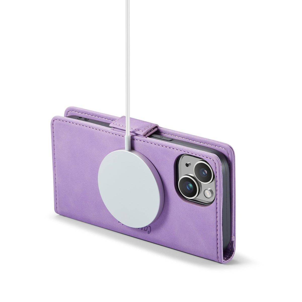 Apple iPhone 15 Hoesje - Bright Lila - Portemonnee MagSafe Bookcase