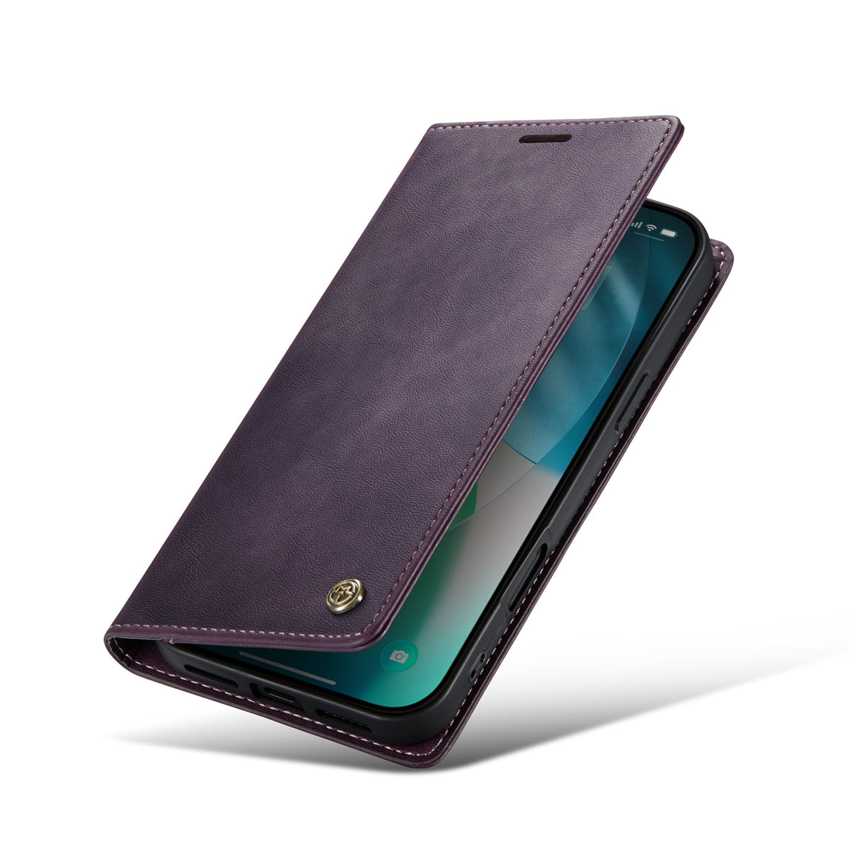 Apple iPhone 17 Pro Hoesje - Dark Purple - Luxe Dunne Bookcase