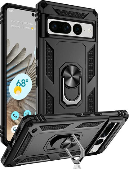 Google Pixel 7 Pro Hoesje - Zwart - Armor Kickstand Back Cover