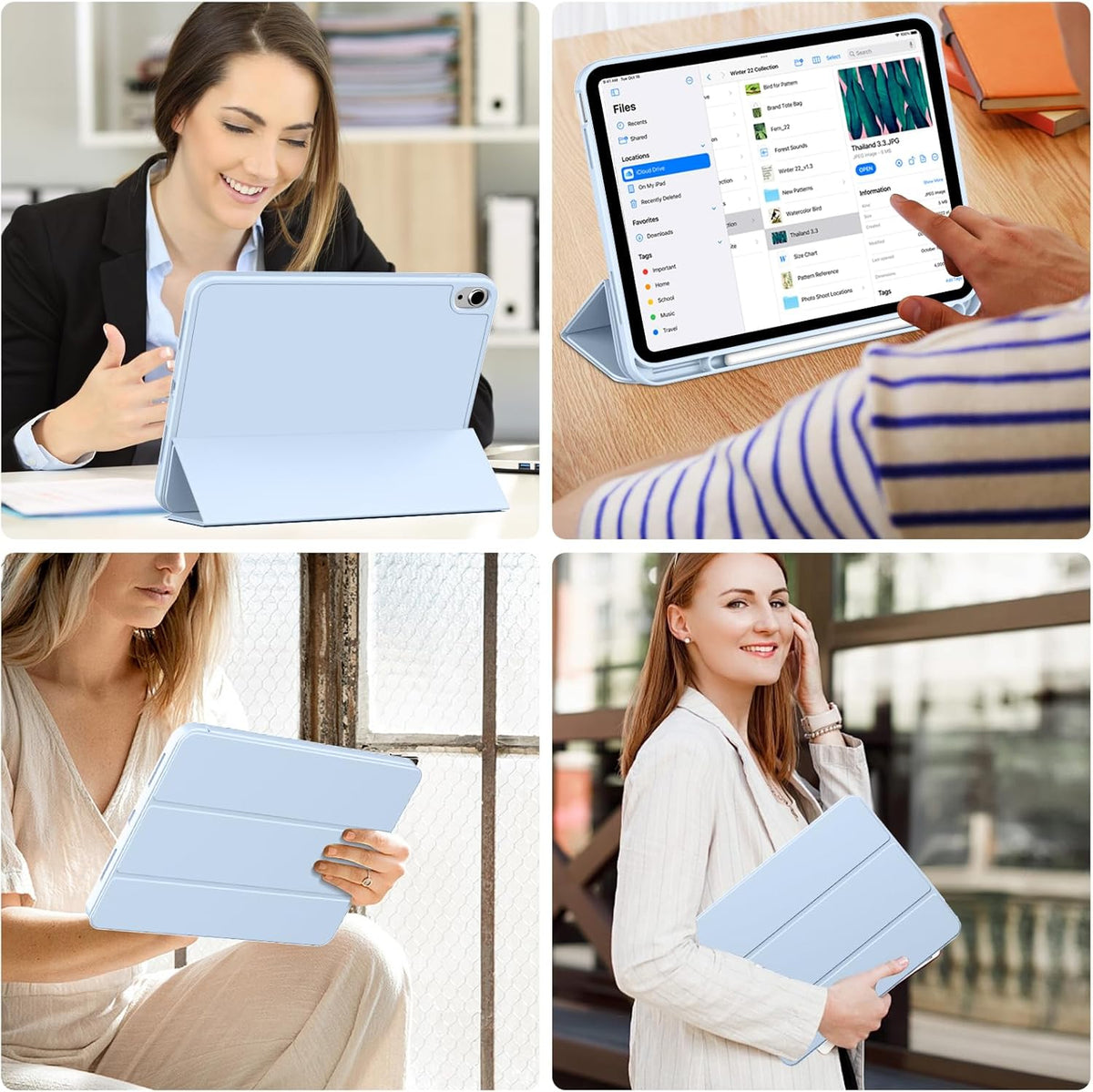 Apple iPad 2025 (11th Gen) Tablethoes - Blauw - Pen Slot Smart Cover