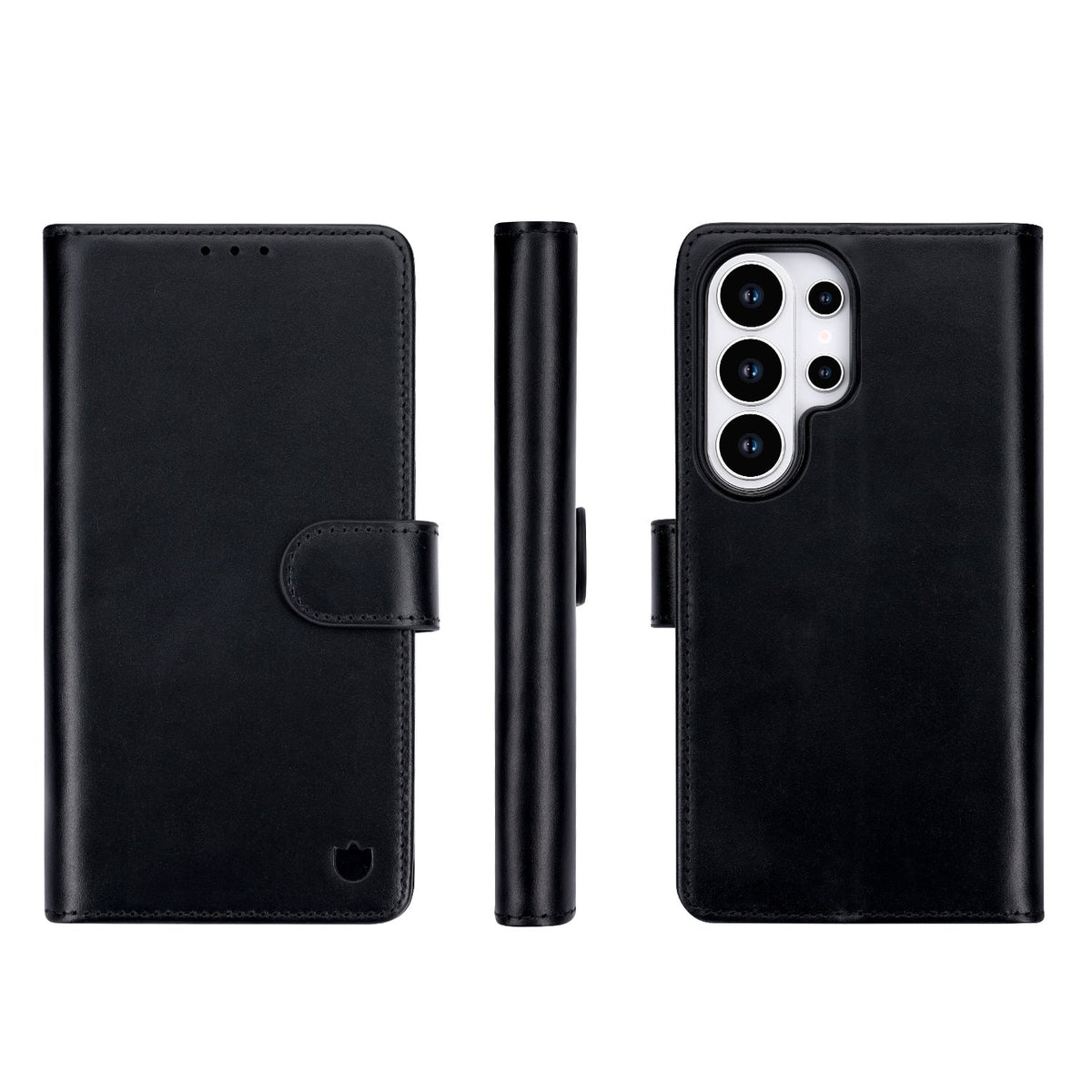 Samsung Galaxy S26 Ultra Case - Onyx Black - Genuine Leather 2-in-1 MagSafe Wallet Case