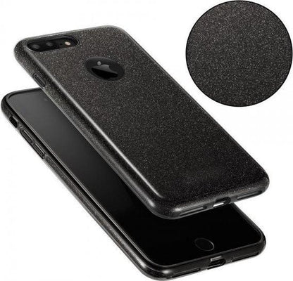 Apple iPhone 7 Plus Case - Black - Glitter Back Cover