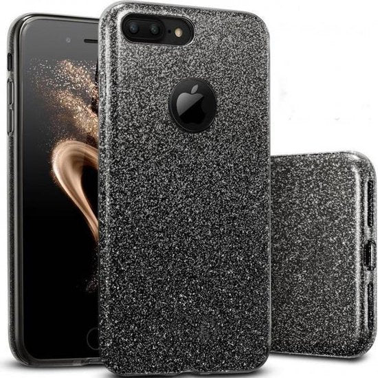 Apple iPhone 7 Plus Case - Black - Glitter Back Cover