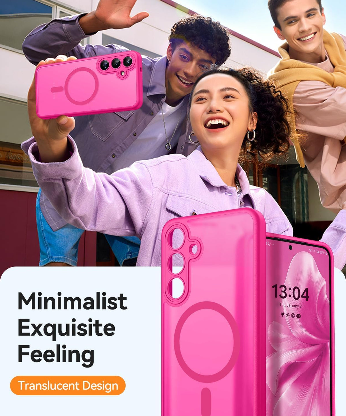 Samsung Galaxy A17 Hoesje - Roze - Matte Armor MagSafe Back Cover