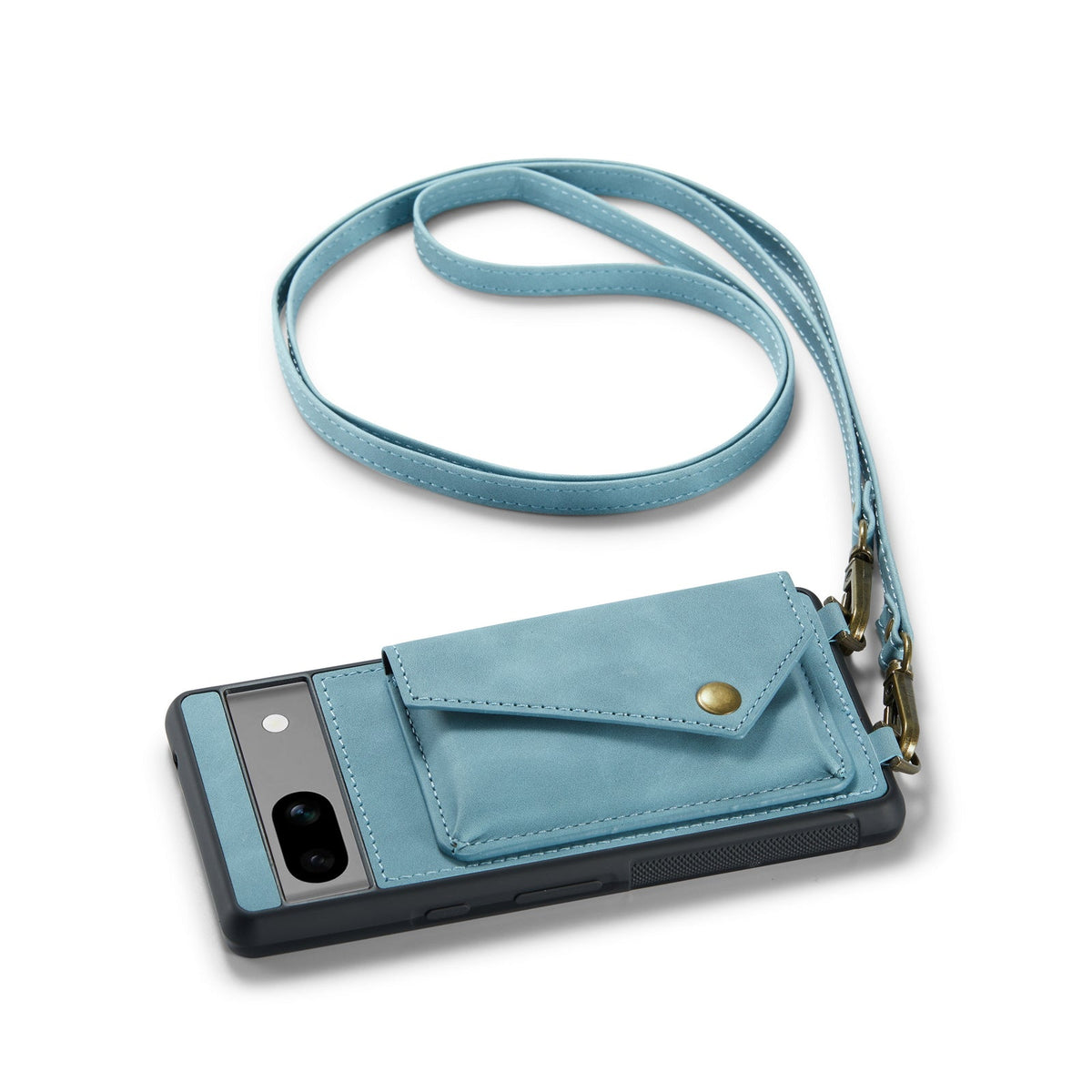 Google Pixel 8 Hoesje - Aqua Blue - Luxe Back Cover met Telefoonkoord