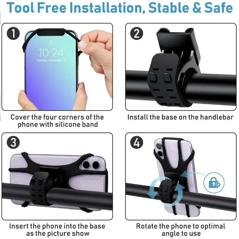 Universele Telefoonhouder voor Fiets, Scooter &amp; Motor | 360° Draaibare Stuurhouder