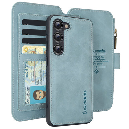 Samsung Galaxy S24 Hoesje - Aqua Blue - 2 in 1 Bookcase met Rits