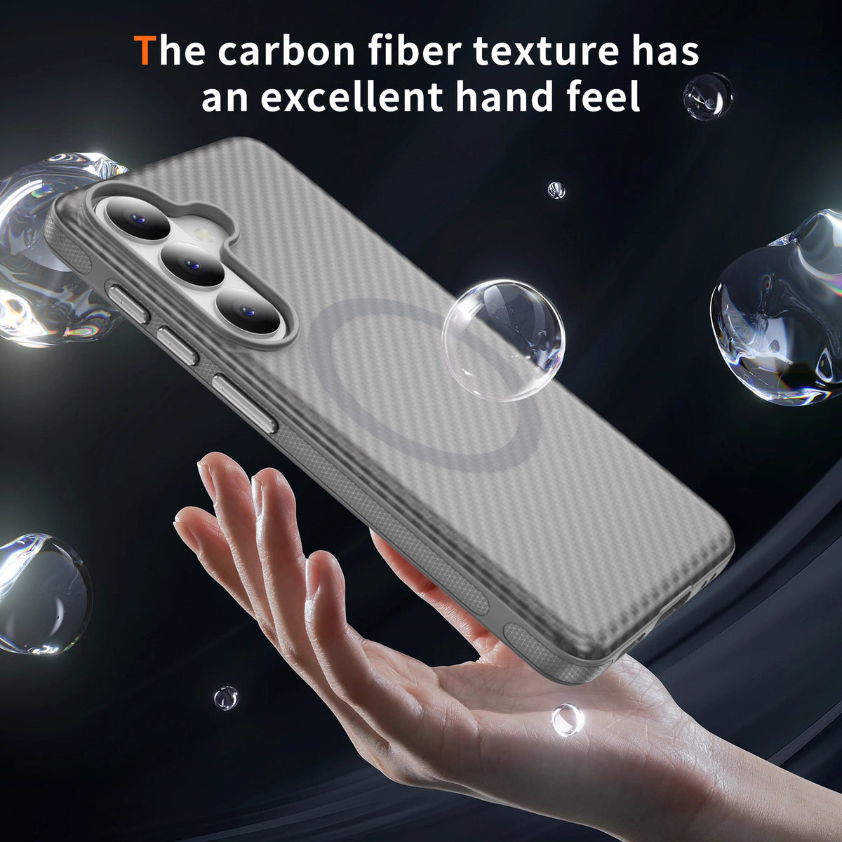 Samsung Galaxy S26 Plus Hoesje - Grijs - Carbon MagSafe Back Cover