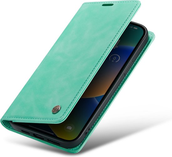 Apple iPhone 14 Plus Hoesje - Tropical Mint - Dunne Bookcase