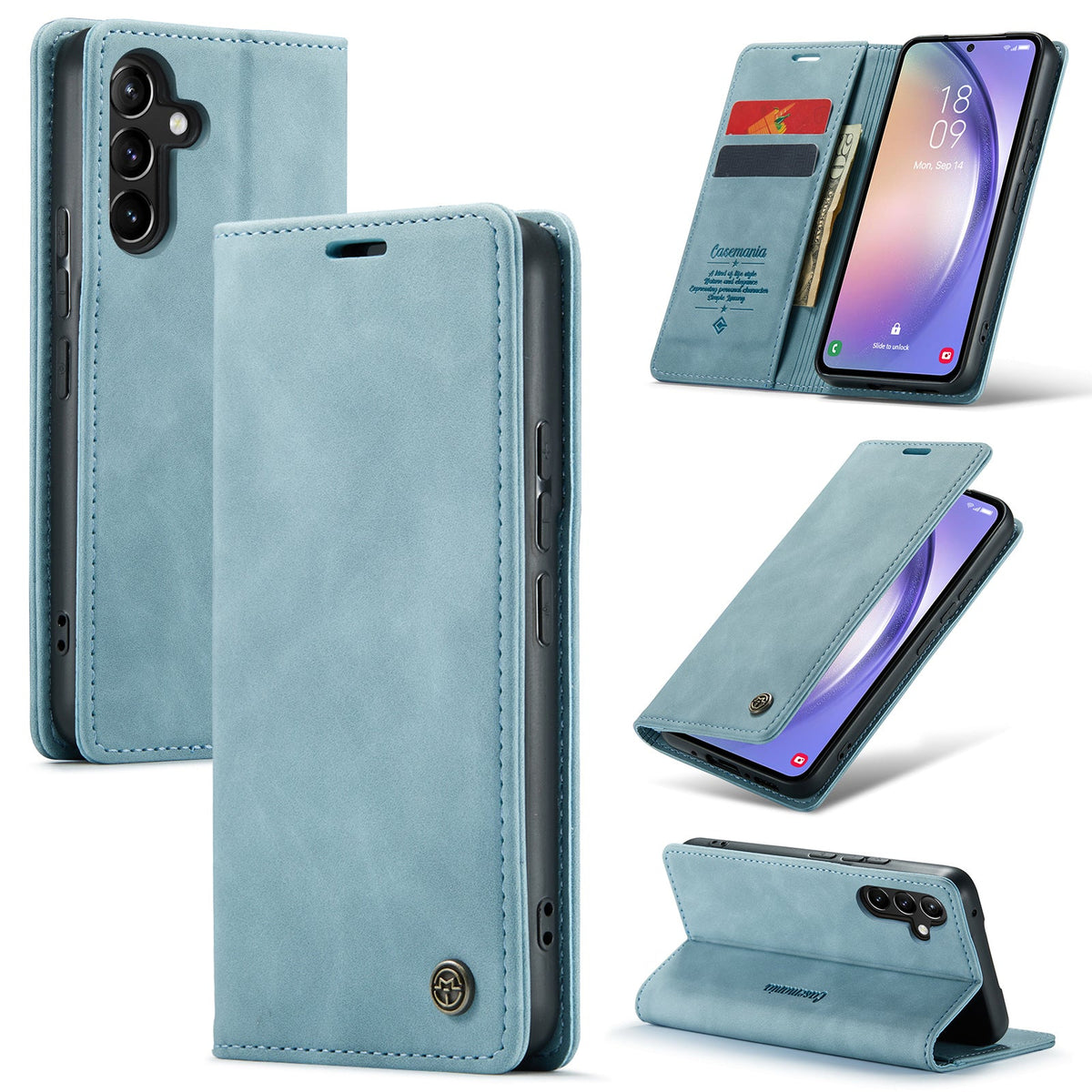 Samsung Galaxy A54 5G Hoesje - Aqua Blue - Dunne Bookcase