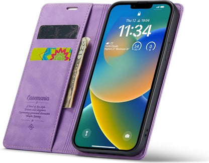 iPhone 14 Hoesje - Bright Lila - Dunne Bookcase