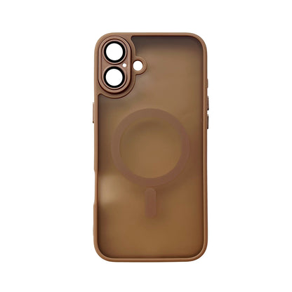 Apple iPhone 16 Plus Hoesje - Bruin - Matte Armor MagSafe Back Cover