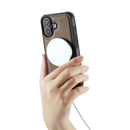 Apple iPhone 17 Hülle - Mahogany Brown - Luxus-2-in-1-MagSafe-Klapphülle mit Kartenfach