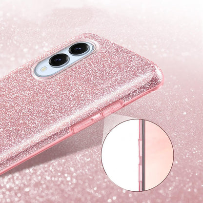 Samsung Galaxy S25 Edge Hoesje - Roze - Glitter Back Cover