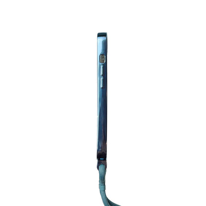 Apple iPhone 12 Hülle - Blau - Silikon-MagSafe-Backcover mit Handykette