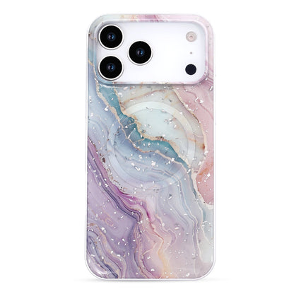 Apple iPhone 17 Pro Hülle - Rosa - Marmor-Glitzer-MagSafe-Backcover
