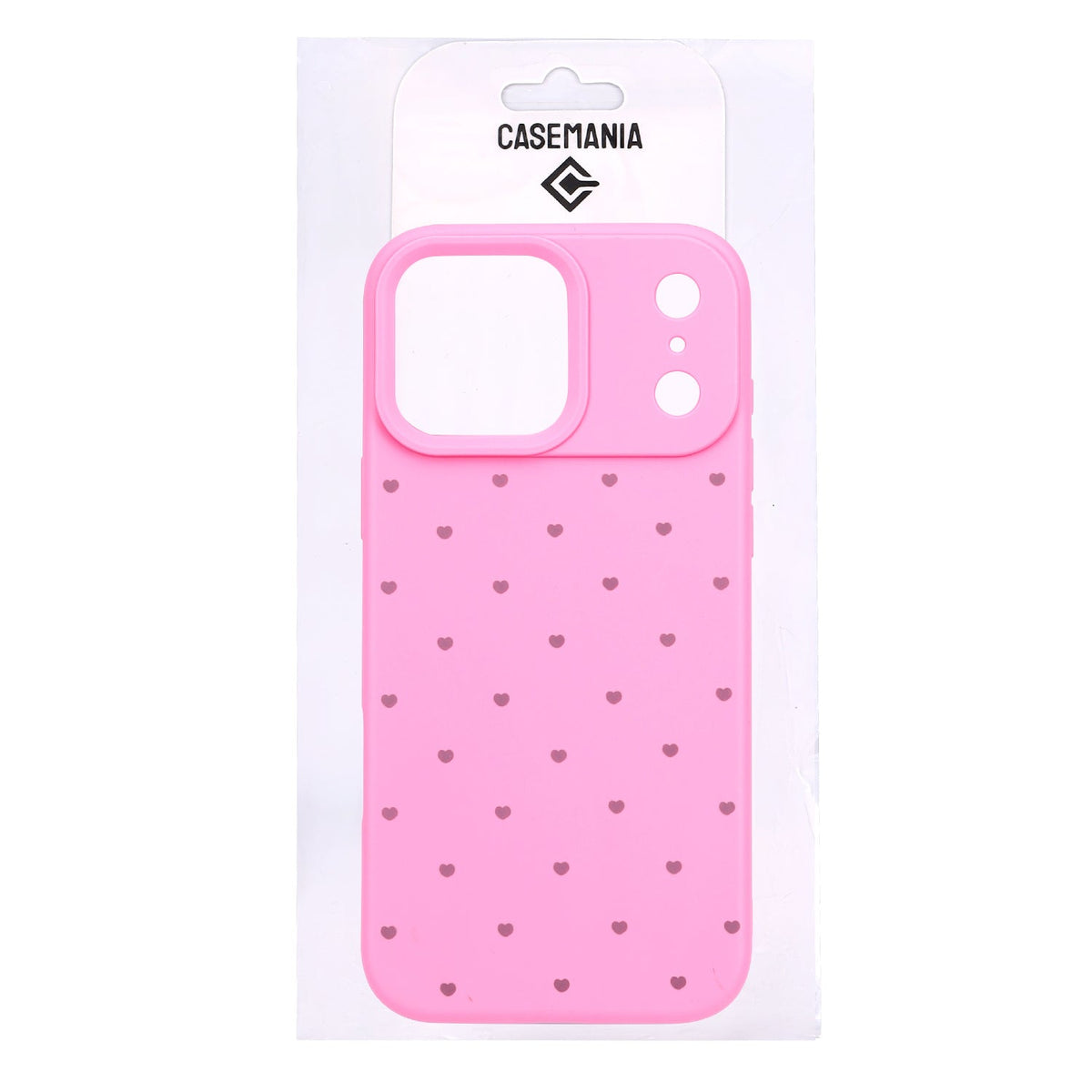 Apple iPhone 18 Pro Hoesje - Neon Roze - Hartjes Back Cover