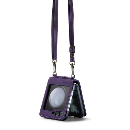 Arco | Z Flip-serie Crossbody Hoesje | Deep Purple