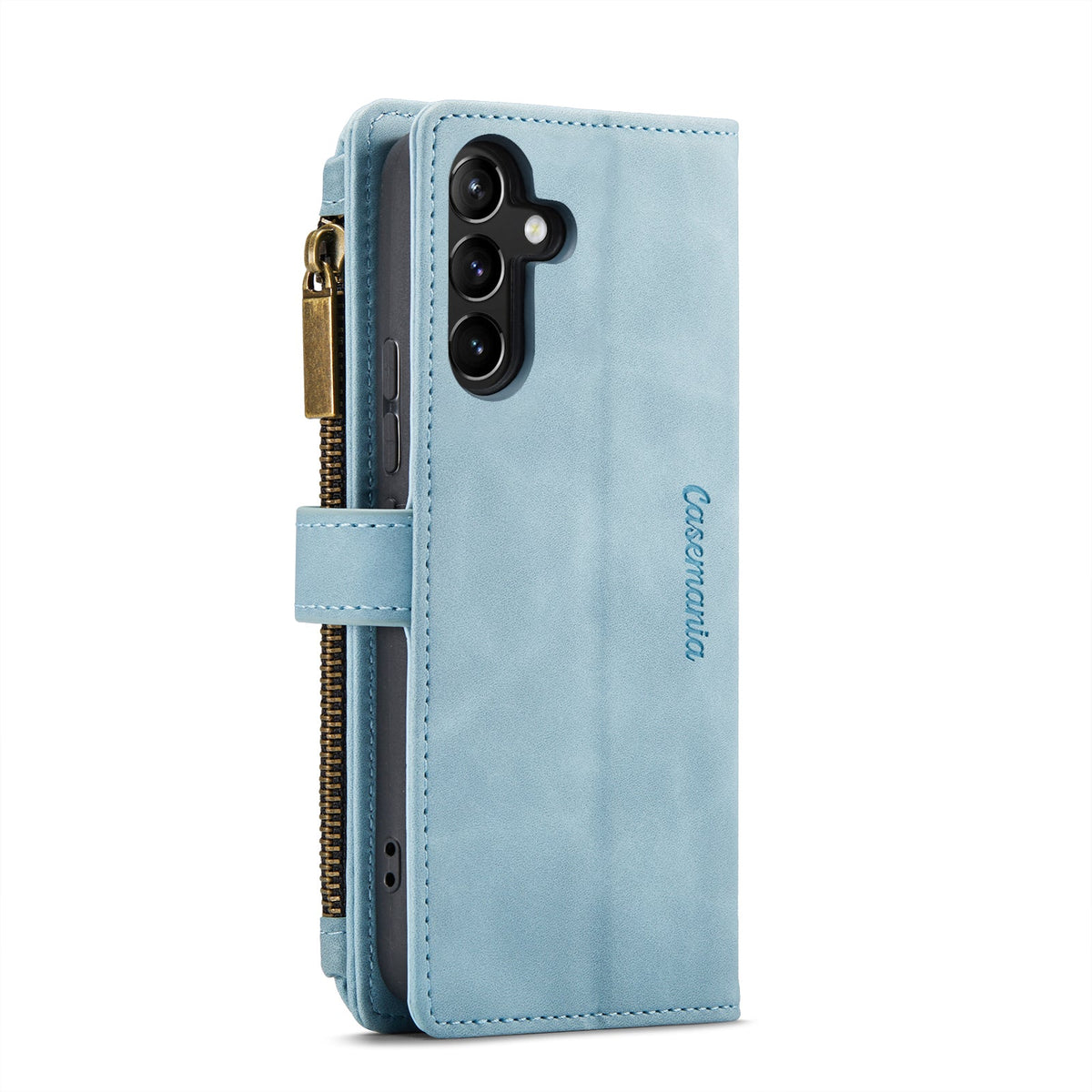 Samsung Galaxy A34 5G Hoesje - Aqua Blue - Luxe Bookcase met Rits