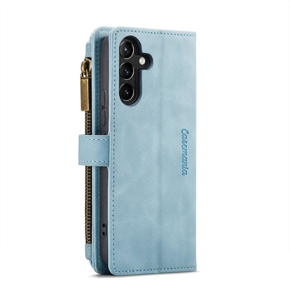 Samsung Galaxy A34 5G Hoesje - Aqua Blue - Luxe Bookcase met Rits