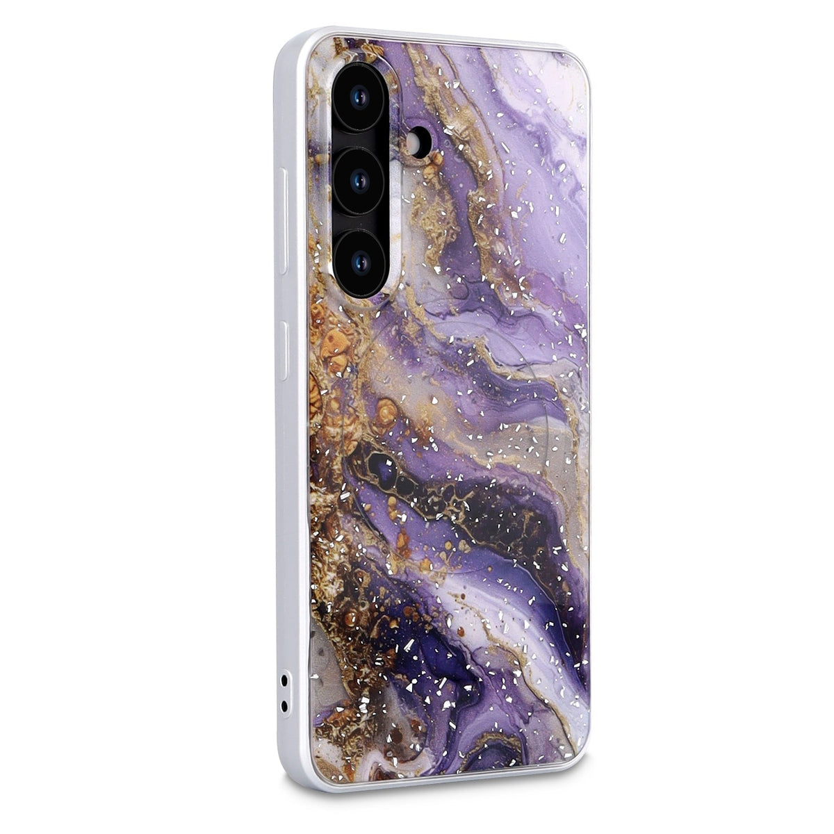Samsung Galaxy S25 Hoesje - Paars - Marmer MagSafe Back Cover