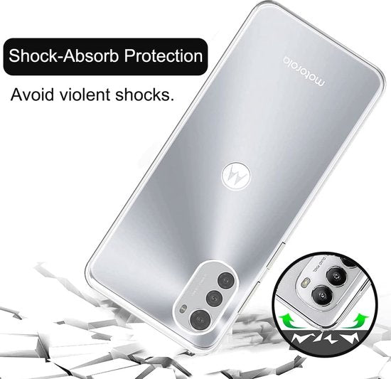 Motorola Moto E32 Hoesje - Roségoud - Siliconen Back Cover met Telefoonkoord