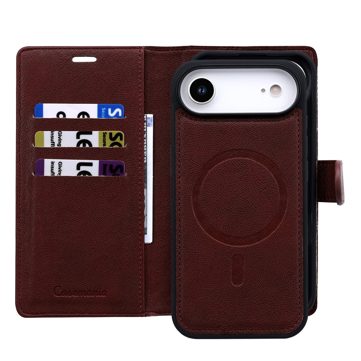Apple iPhone Air Hoesje - Burgundy Red - 2 in 1 MagSafe Bookcase