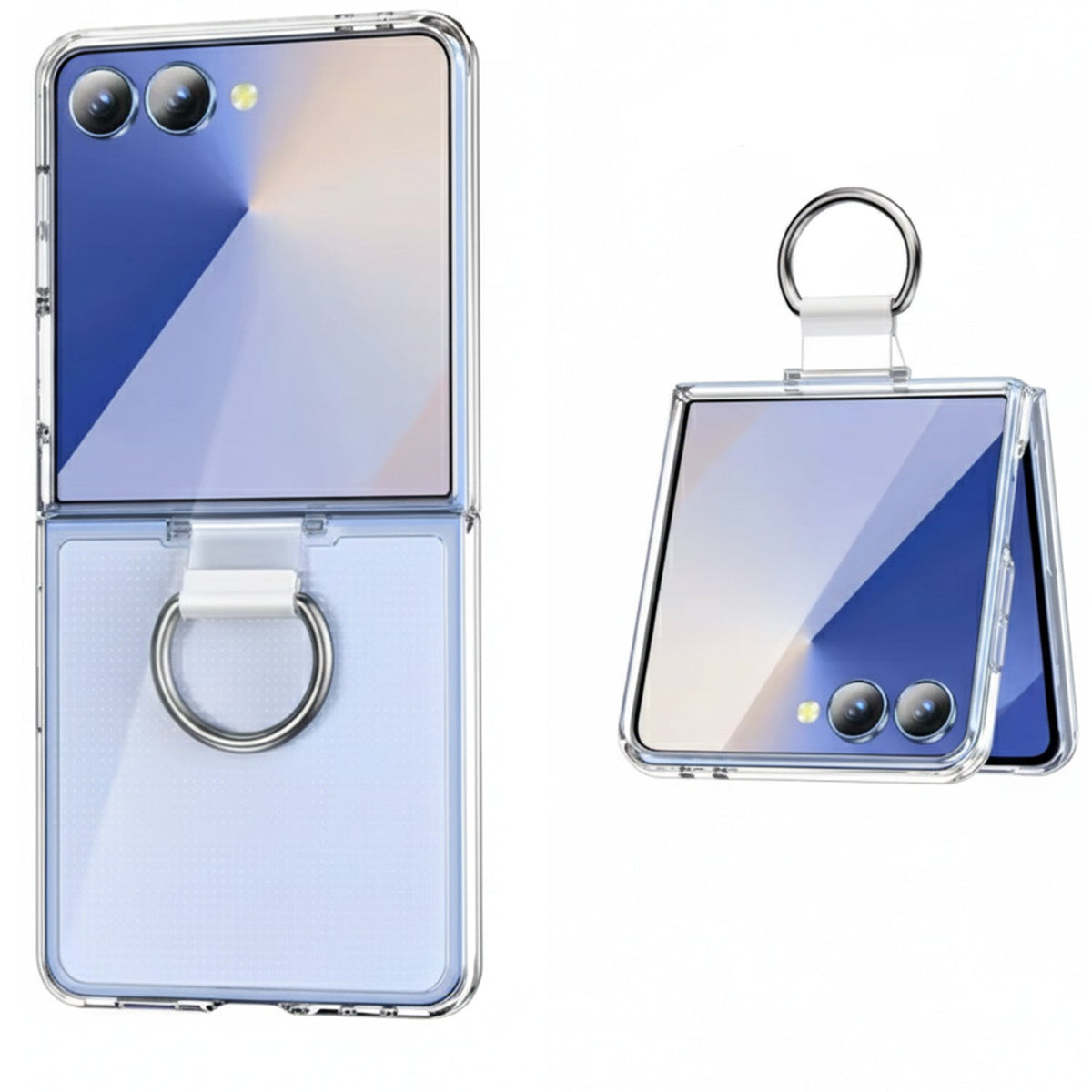 Samsung Galaxy Z Flip 7 Hoesje - Transparant - Liquid Siliconen Ring Back Cover