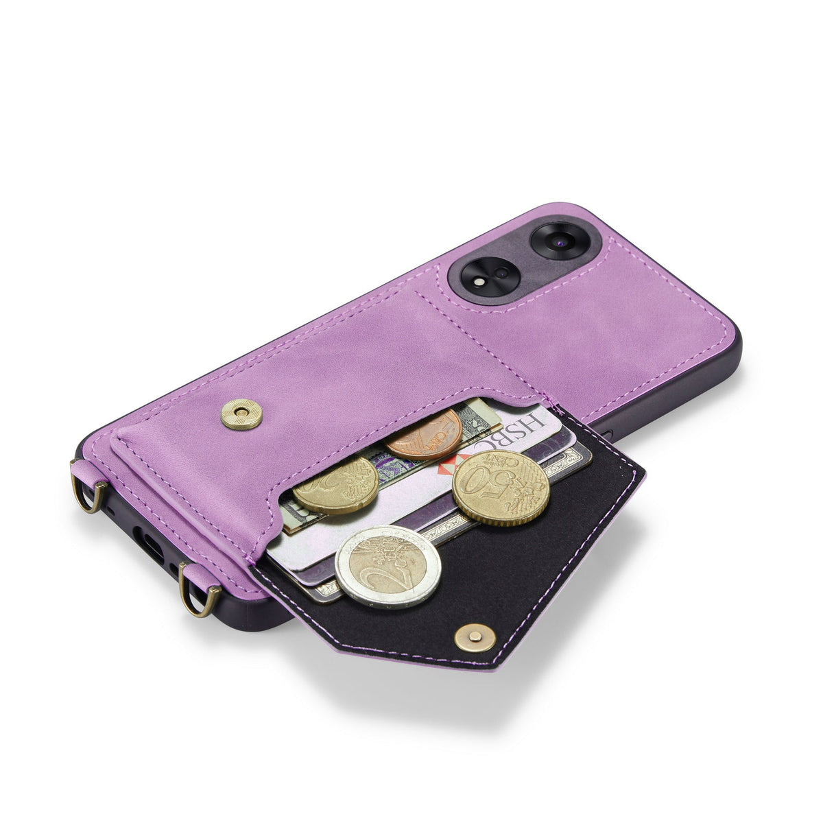 Oppo Reno 10 Hoesje - Bright Lila - Luxe Back Cover met Telefoonkoord