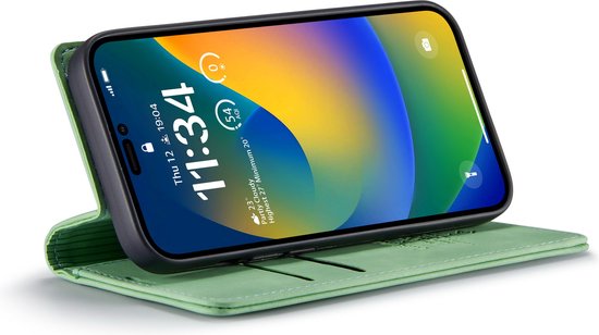 Apple iPhone 14 Pro Hoesje - Pistache Green - Dunne Bookcase
