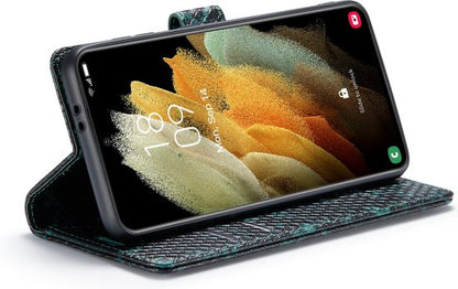 Samsung Galaxy S21 Hoesje - Groen - Snake Bookcase