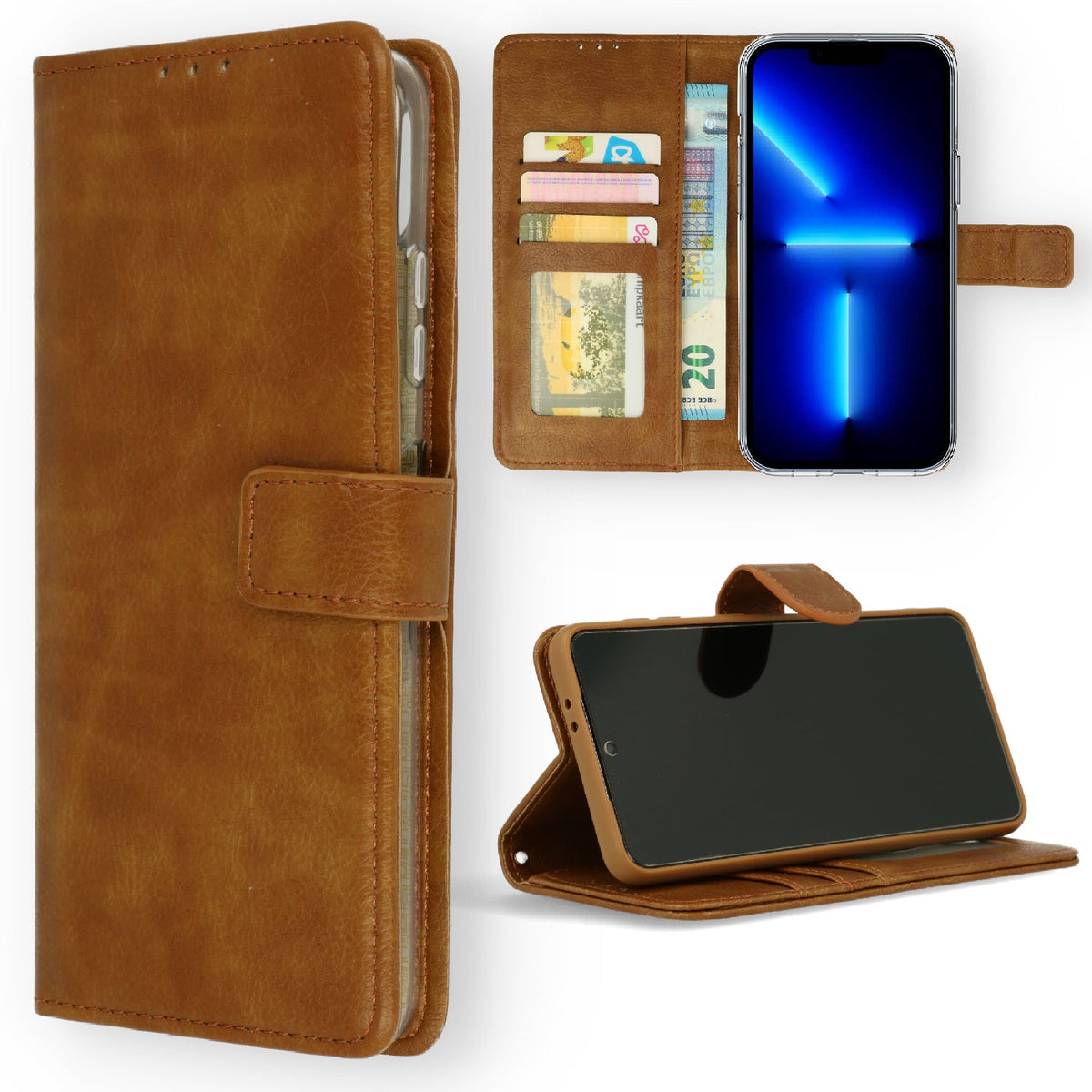Apple iPhone SE (2020) Hoesje - Bruin - Portemonnee Bookcase
