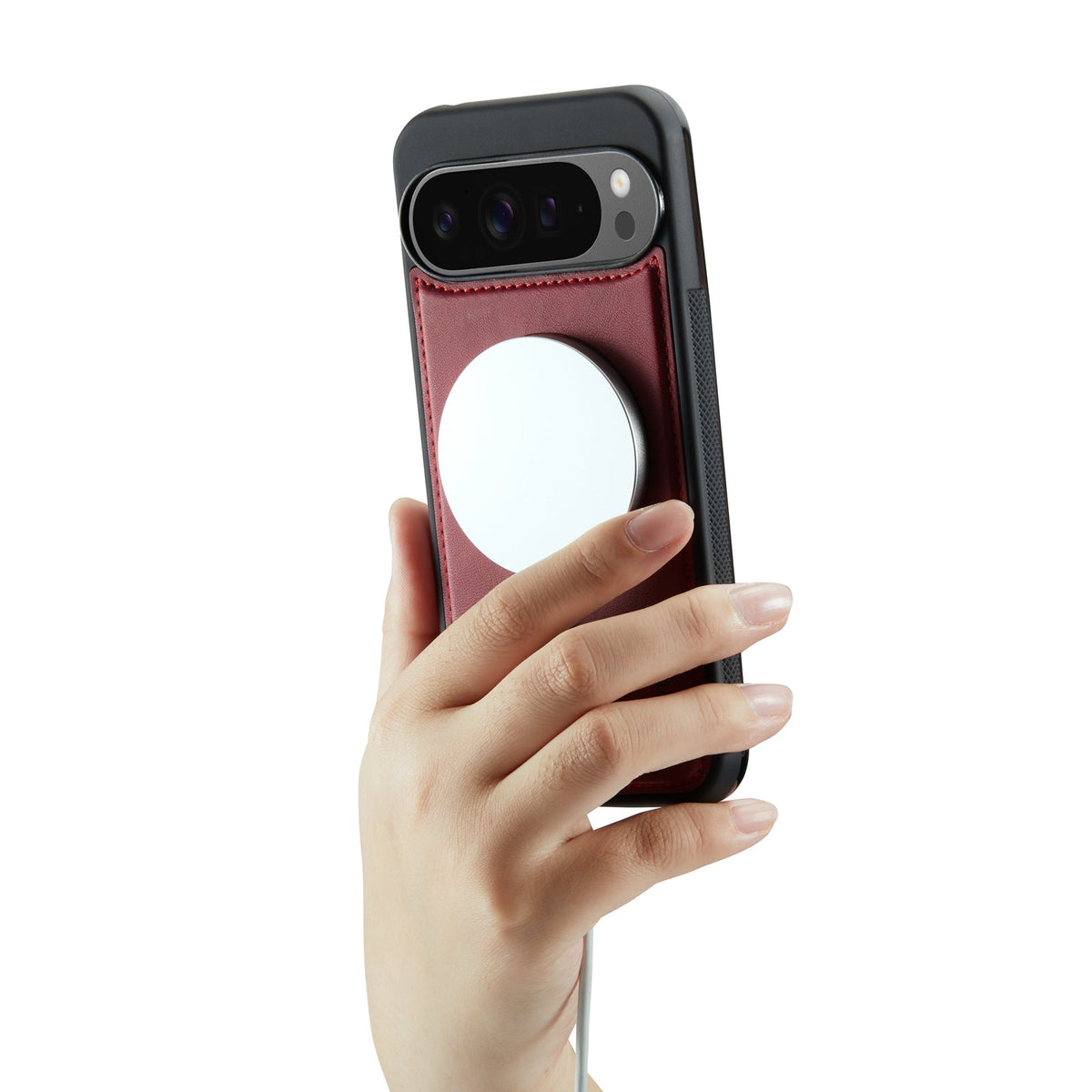 Google Pixel 10 Pro Hoesje - Burgundy Red - Luxe 2 in 1 MagSafe Bookcase