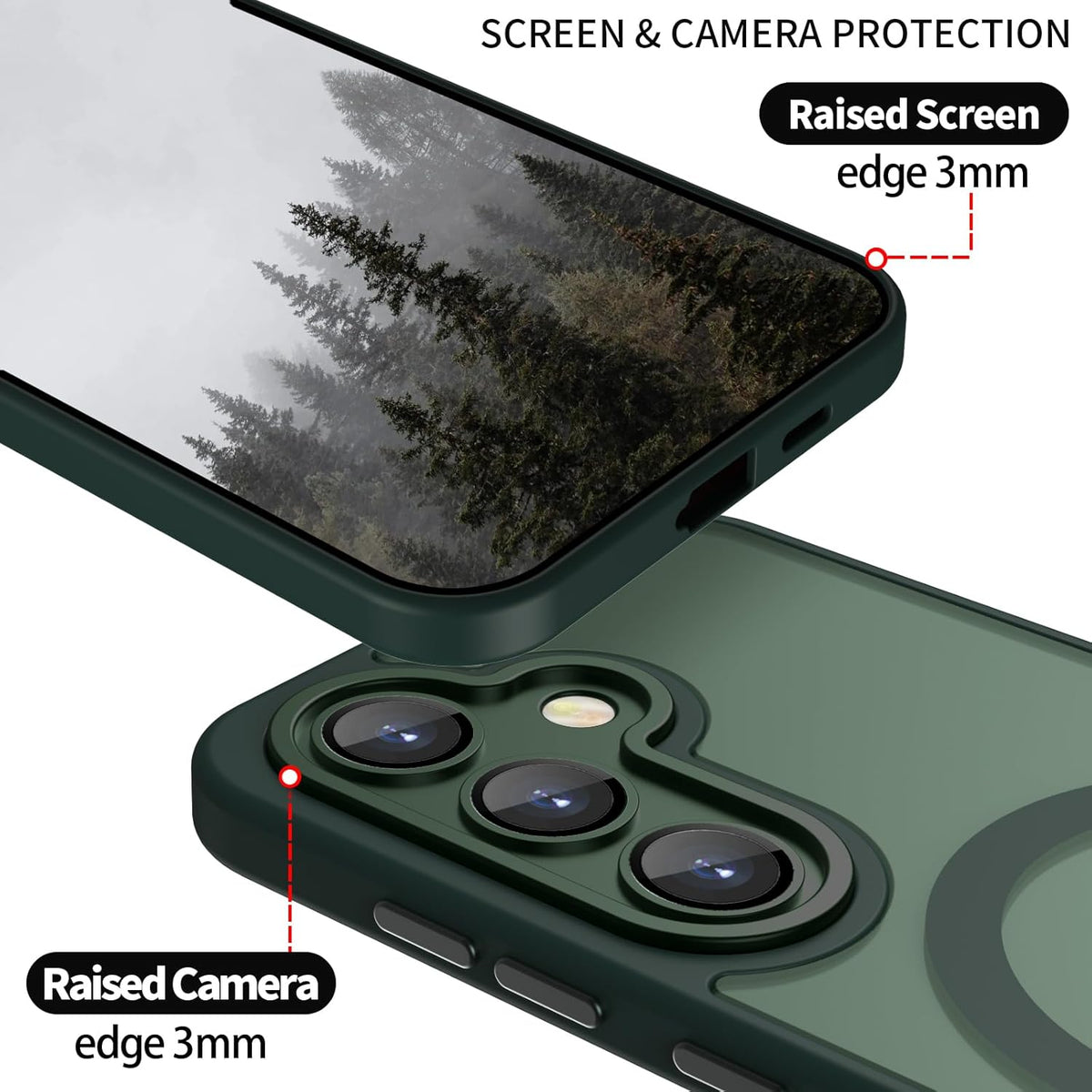 Samsung Galaxy A57 Hoesje - Groen - Matte Armor MagSafe Back Cover