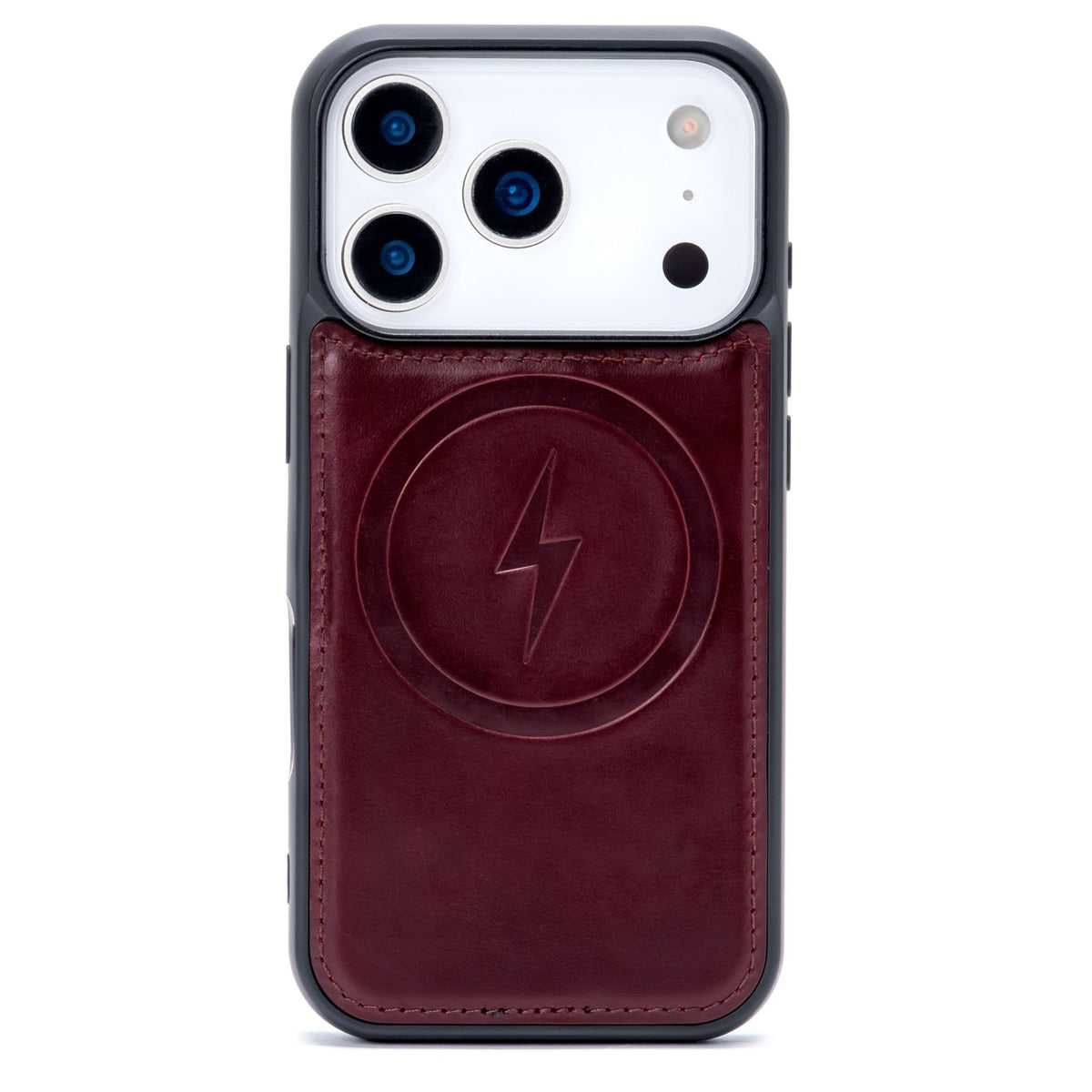 Apple iPhone 18 Pro Max Hülle - Burgundy Red - Echtleder MagSafe Backcover