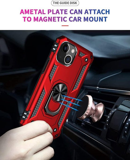 Apple iPhone 13 Mini Hoesje - Rood - Armor Kickstand Back Cover