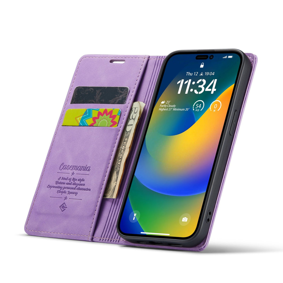 Apple iPhone 15 Pro Case - Bright Lila - Slim Wallet Case