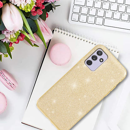 Samsung Galaxy A15 Hoesje - Goud - Glitter Back Cover
