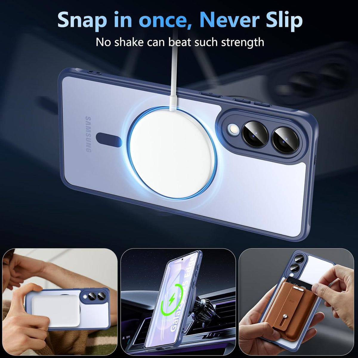 Samsung Galaxy A17 Hoesje - Donker Blauw - Matte Armor MagSafe Back Cover