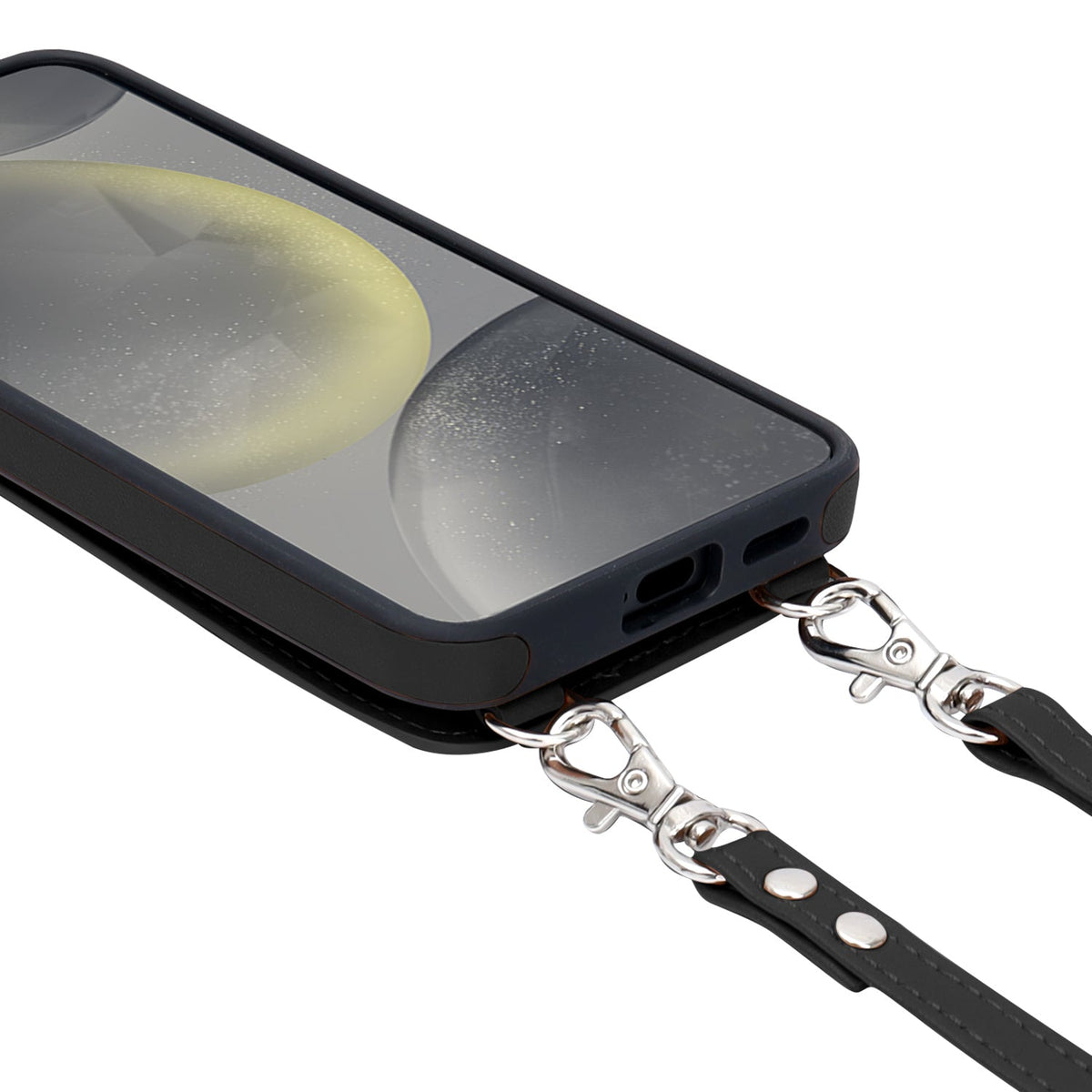 Samsung Galaxy S25 Plus Hoesje - Zwart - Luxe Back Cover met Telefoonkoord en Rits