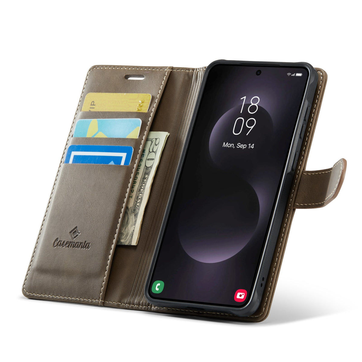 Samsung Galaxy S25 Edge Hoesje - Mahogany Brown - Luxe 2 in 1 MagSafe Bookcase