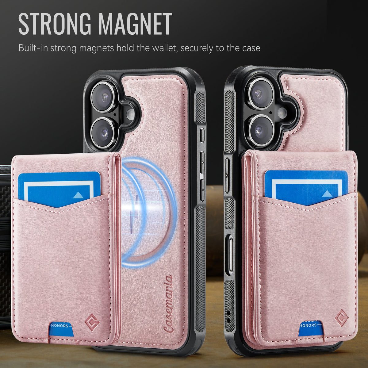 Apple iPhone 16 Hülle - Pale Pink - MagSafe-Backcover mit Kartenfach