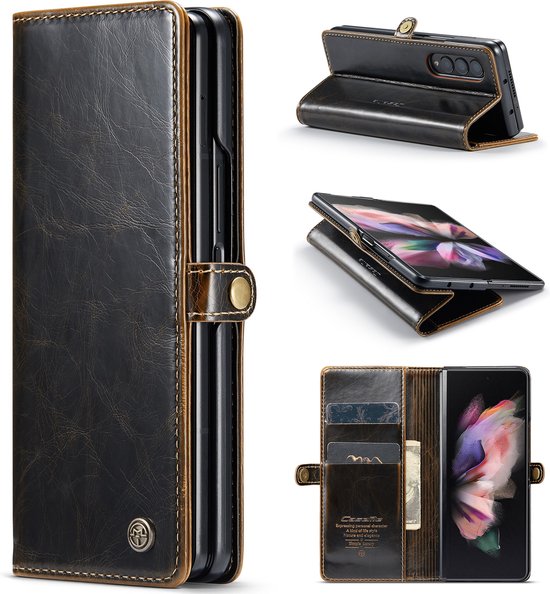 Samsung Galaxy Z Fold 4 Hoesje - Rustiek Sienna Brown - Dunne Bookcase
